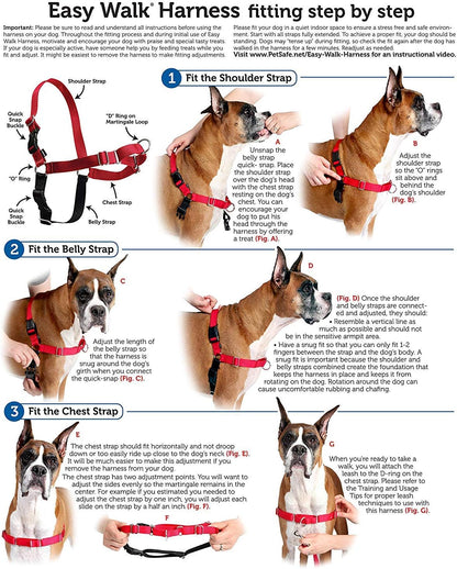 Easy Walk Harness, No Pull Dog Harness, Black, Medium | Patented Martingale Loop Gives Gradual Shoulder Pressure to Stop Pulling, Front-Chest Leash Clip Prevents Gagging
