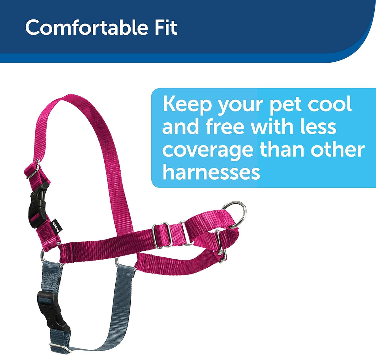 Easy Walk Harness, No Pull Dog Harness, Black, Medium | Patented Martingale Loop Gives Gradual Shoulder Pressure to Stop Pulling, Front-Chest Leash Clip Prevents Gagging