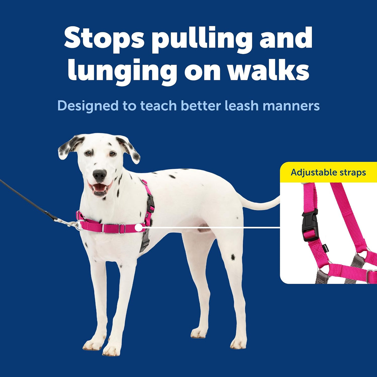 Easy Walk Harness, No Pull Dog Harness, Black, Medium | Patented Martingale Loop Gives Gradual Shoulder Pressure to Stop Pulling, Front-Chest Leash Clip Prevents Gagging