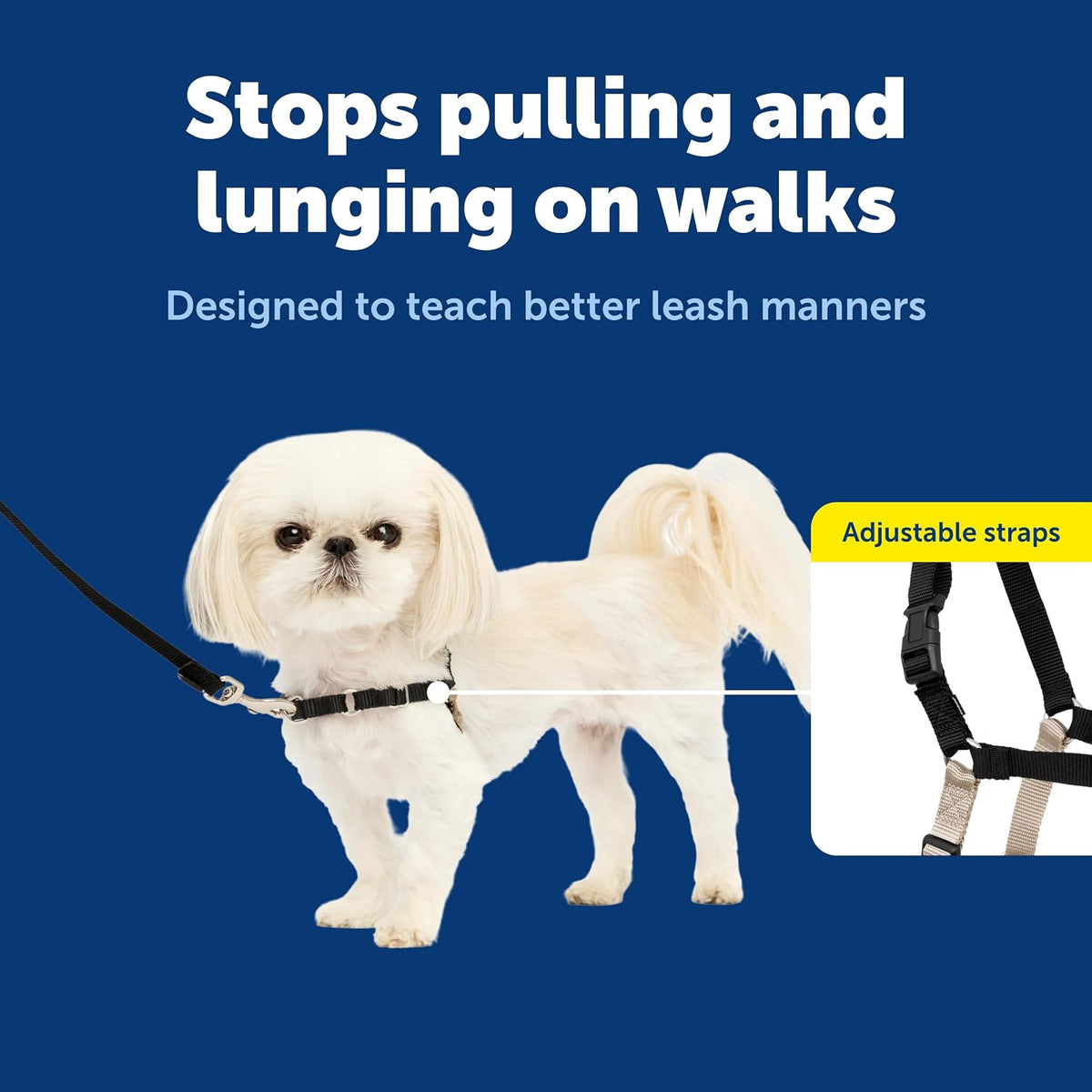 Easy Walk Harness, No Pull Dog Harness, Black, Medium | Patented Martingale Loop Gives Gradual Shoulder Pressure to Stop Pulling, Front-Chest Leash Clip Prevents Gagging