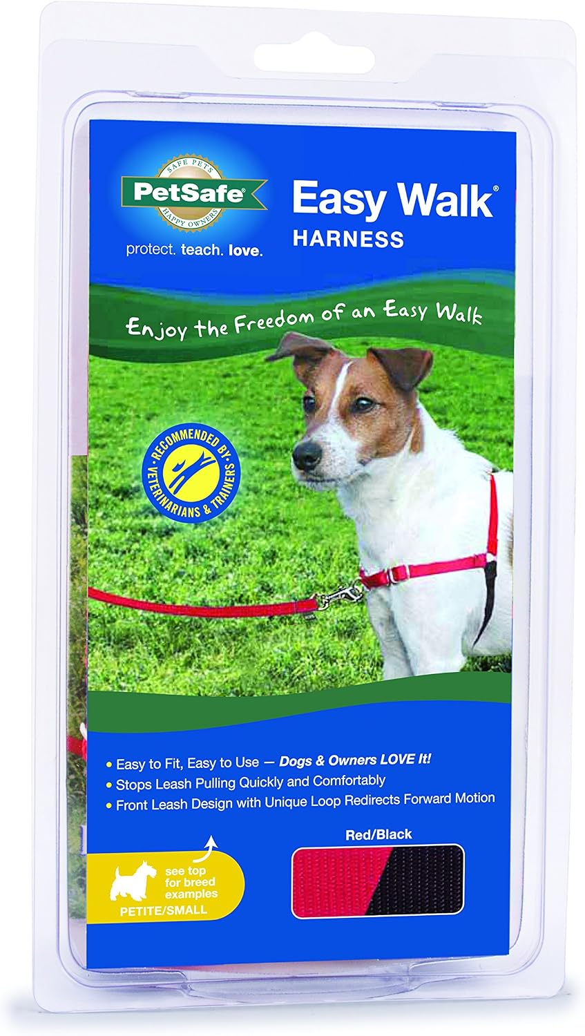 Easy Walk Harness, No Pull Dog Harness, Black, Medium | Patented Martingale Loop Gives Gradual Shoulder Pressure to Stop Pulling, Front-Chest Leash Clip Prevents Gagging