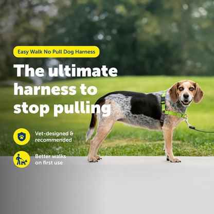 Easy Walk Harness, No Pull Dog Harness, Black, Medium | Patented Martingale Loop Gives Gradual Shoulder Pressure to Stop Pulling, Front-Chest Leash Clip Prevents Gagging
