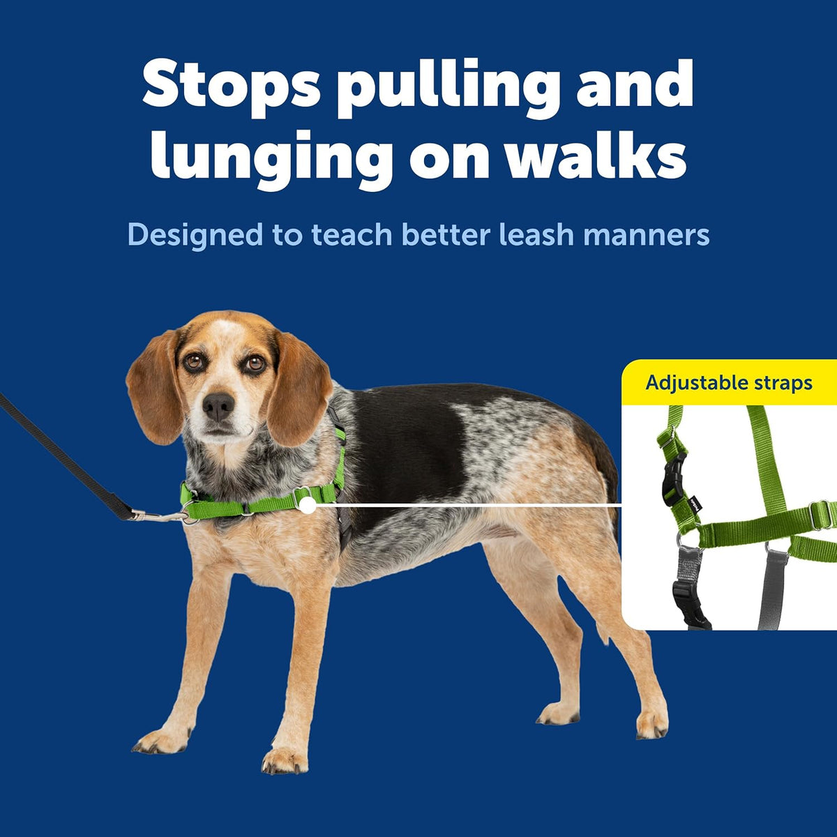 Easy Walk Harness, No Pull Dog Harness, Black, Medium | Patented Martingale Loop Gives Gradual Shoulder Pressure to Stop Pulling, Front-Chest Leash Clip Prevents Gagging