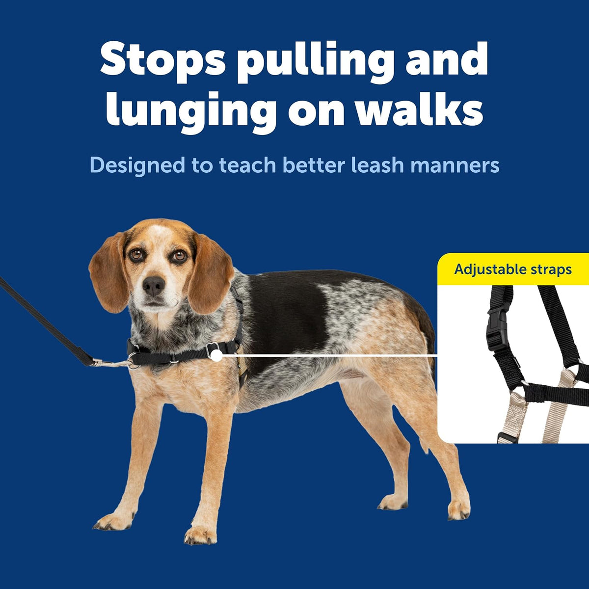 Easy Walk Harness, No Pull Dog Harness, Black, Medium | Patented Martingale Loop Gives Gradual Shoulder Pressure to Stop Pulling, Front-Chest Leash Clip Prevents Gagging