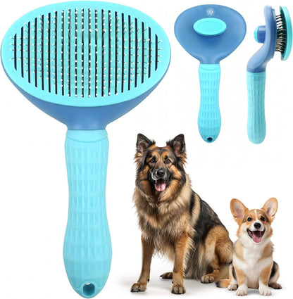 AKC Deshedding Slicker Brush for Dogs & Cats, Coated Tips | Skin-friendly grooming brush removes loose hair and detangles fur for dogs and cats of all breeds.