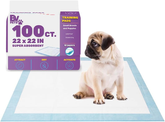 Puppy Pads Leak-Proof 22"x 22" - Absorbent Pee Pads for Dogs with 6-Layer Design, Rapid Dry Sheet & Built-in Attractant - Dog Pad with Odor Control, Perfect for Puppies & Senior Dogs