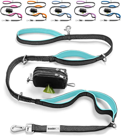 Dog Poop Bag Holder for Leashes and Treat Holder with 2 Waterproof Pouches | Poop Bag Dispenser for Pet Waste Bags and Walking Accessories + 1 Free Roll