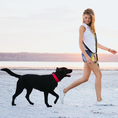Dog Poop Bag Holder for Leashes and Treat Holder with 2 Waterproof Pouches | Poop Bag Dispenser for Pet Waste Bags and Walking Accessories + 1 Free Roll