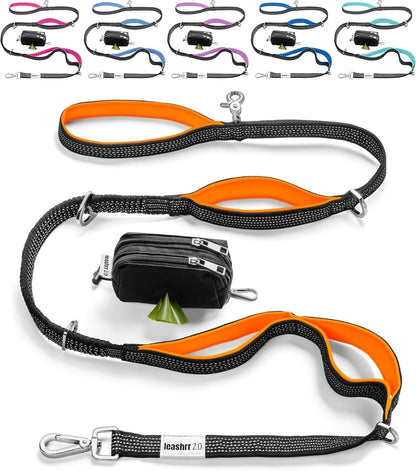 Dog Poop Bag Holder for Leashes and Treat Holder with 2 Waterproof Pouches | Poop Bag Dispenser for Pet Waste Bags and Walking Accessories + 1 Free Roll