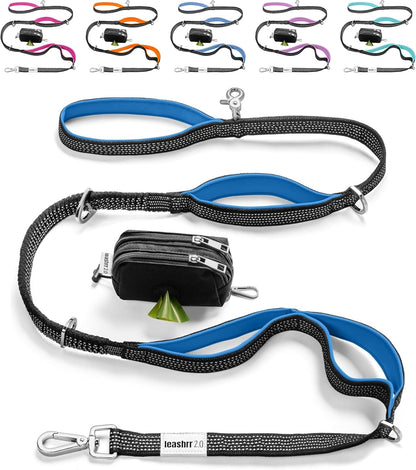 Dog Poop Bag Holder for Leashes and Treat Holder with 2 Waterproof Pouches | Poop Bag Dispenser for Pet Waste Bags and Walking Accessories + 1 Free Roll