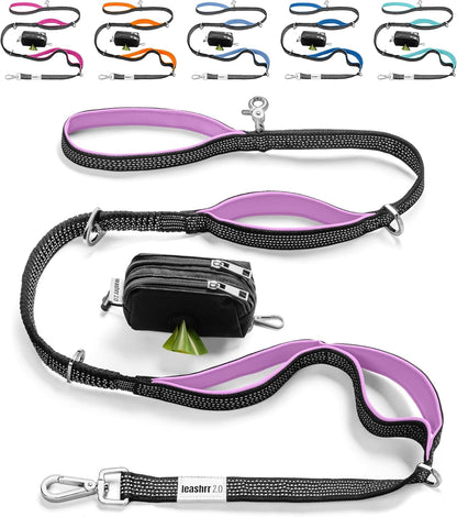 Dog Poop Bag Holder for Leashes and Treat Holder with 2 Waterproof Pouches | Poop Bag Dispenser for Pet Waste Bags and Walking Accessories + 1 Free Roll
