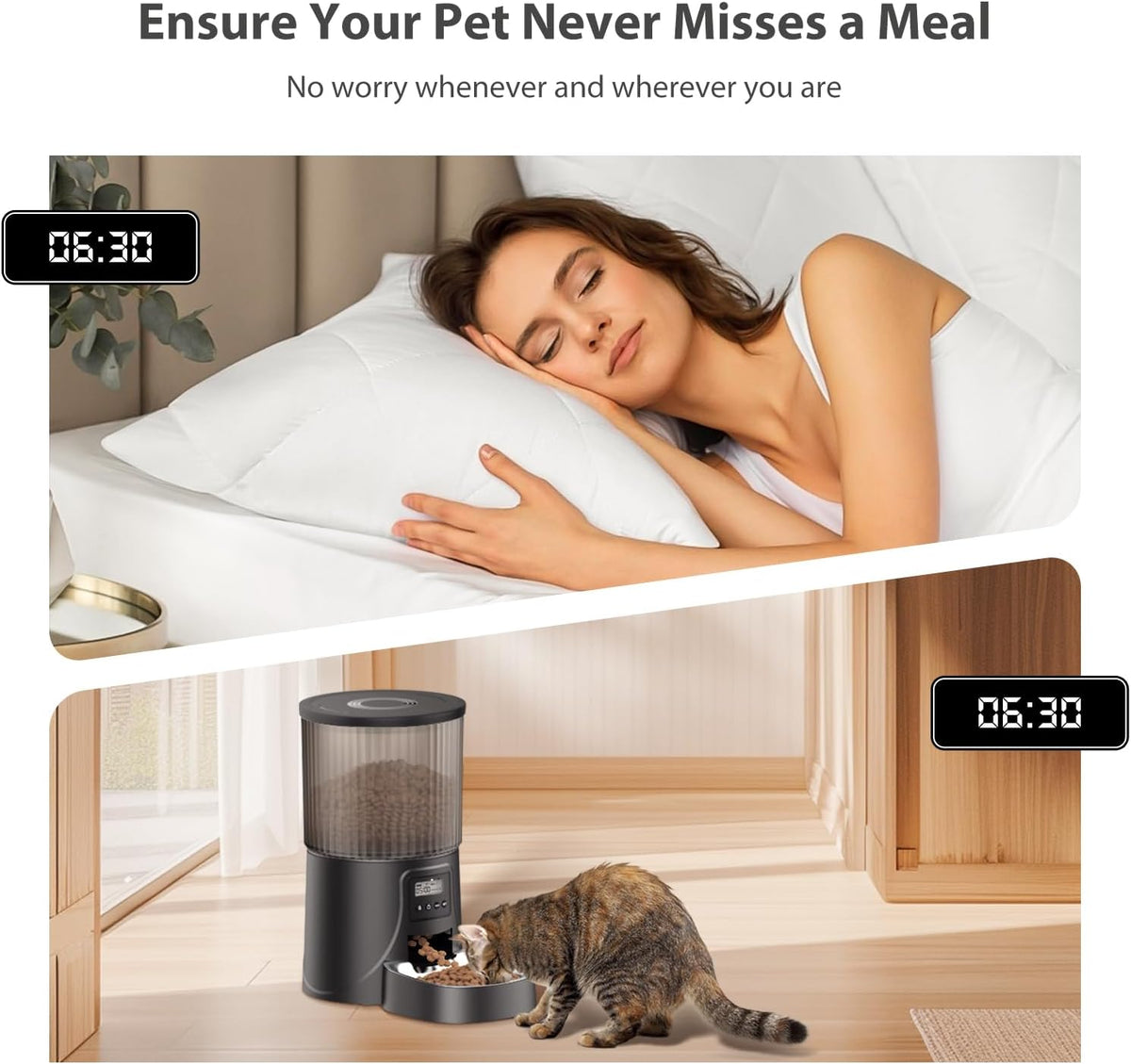 Automatic Cat Feeder: 4L Timed Cats Food Dispenser Programmable
