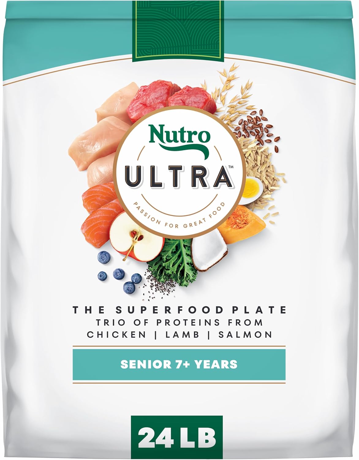 Ultra High Protein Senior Dry Dog Food, Chicken, Lamb & Salmon, 13 lb