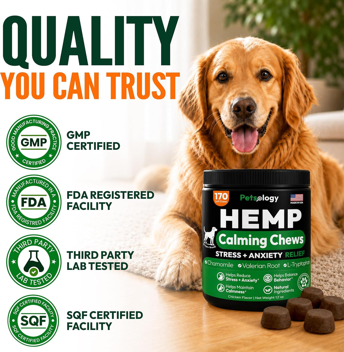 Glucosamine for Dogs, 170 Chews, Hip and Joint Supplement for Dogs