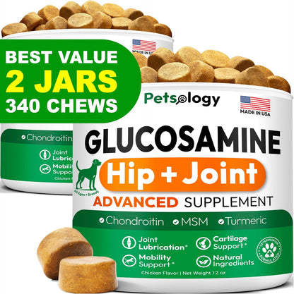 Glucosamine for Dogs, 170 Chews, Hip and Joint Supplement for Dogs