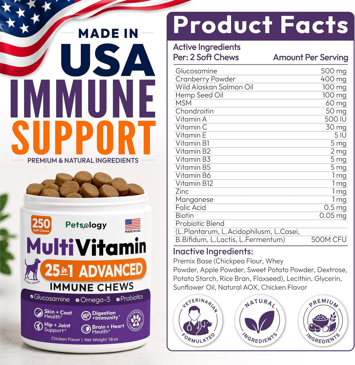 Glucosamine for Dogs, 170 Chews, Hip and Joint Supplement for Dogs