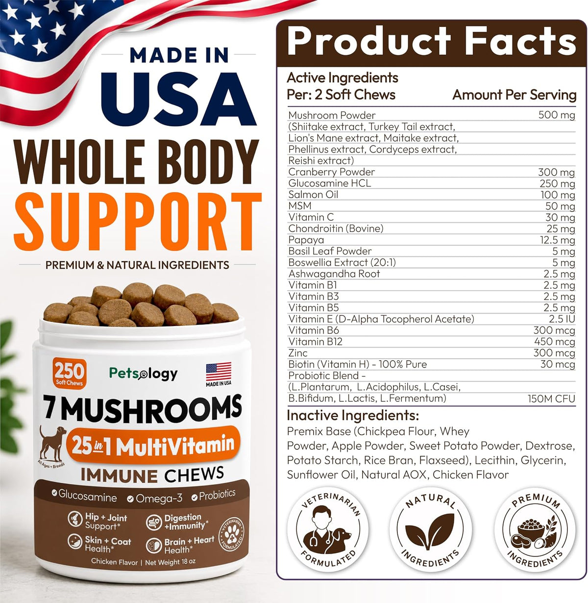 Glucosamine for Dogs, 170 Chews, Hip and Joint Supplement for Dogs