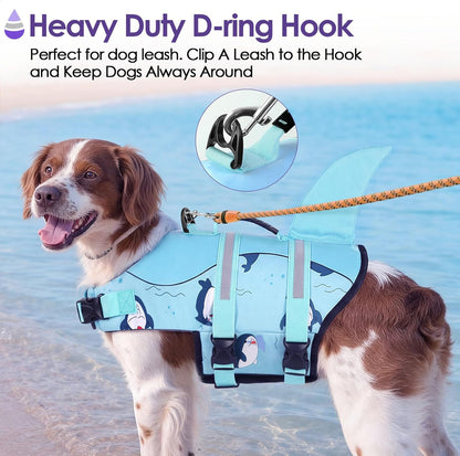 Dog Life Jacket - Shark Safety Vest for Swimming & Boating