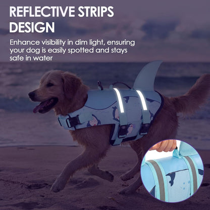 Dog Life Jacket - Shark Safety Vest for Swimming & Boating