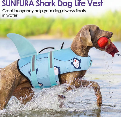 Dog Life Jacket - Shark Safety Vest for Swimming & Boating