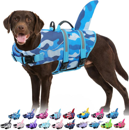 Dog Life Jacket - Shark Safety Vest for Swimming & Boating