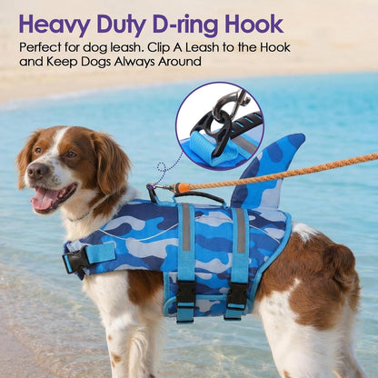 Dog Life Jacket - Shark Safety Vest for Swimming & Boating