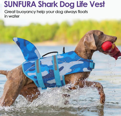 Dog Life Jacket - Shark Safety Vest for Swimming & Boating