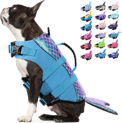 Dog Life Jacket - Shark Safety Vest for Swimming & Boating