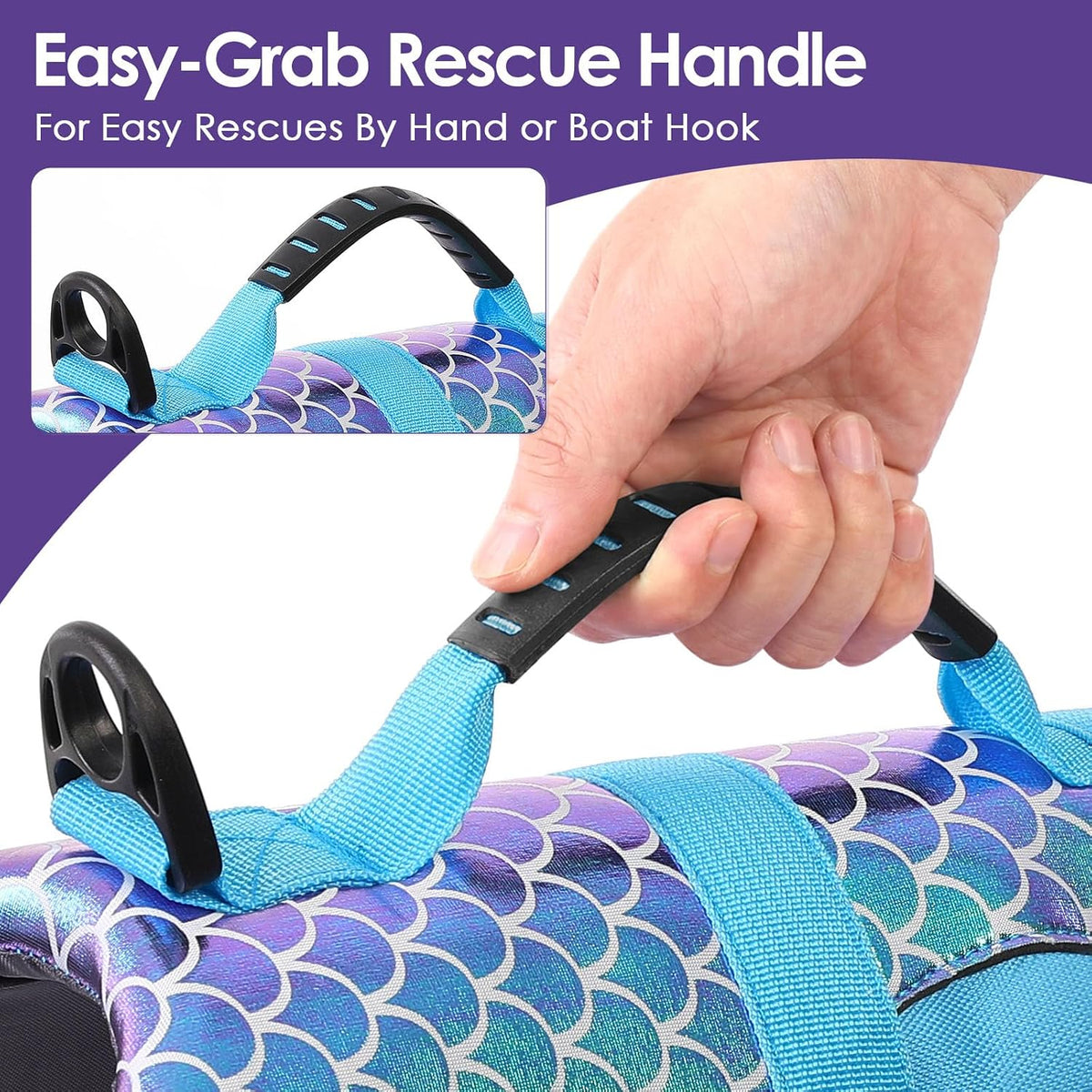 Dog Life Jacket - Shark Safety Vest for Swimming & Boating