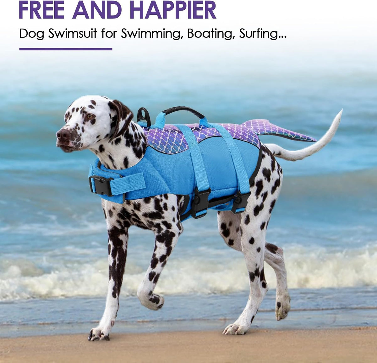 Dog Life Jacket - Shark Safety Vest for Swimming & Boating