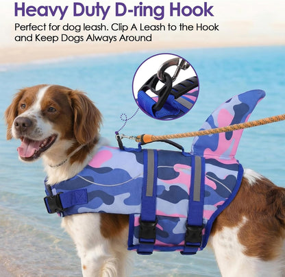 Dog Life Jacket - Shark Safety Vest for Swimming & Boating