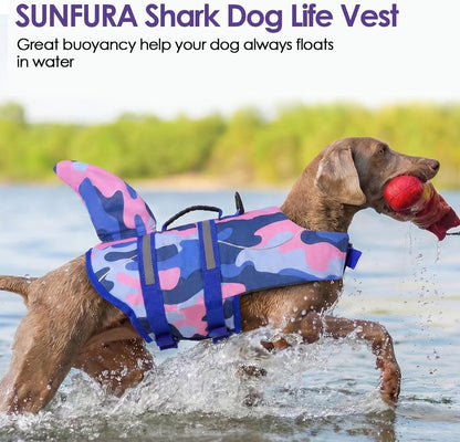 Dog Life Jacket - Shark Safety Vest for Swimming & Boating
