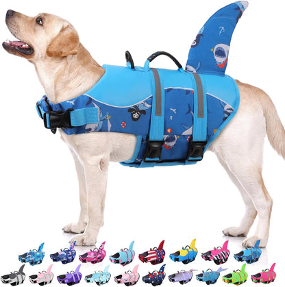 Dog Life Jacket - Shark Safety Vest for Swimming & Boating