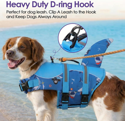 Dog Life Jacket - Shark Safety Vest for Swimming & Boating