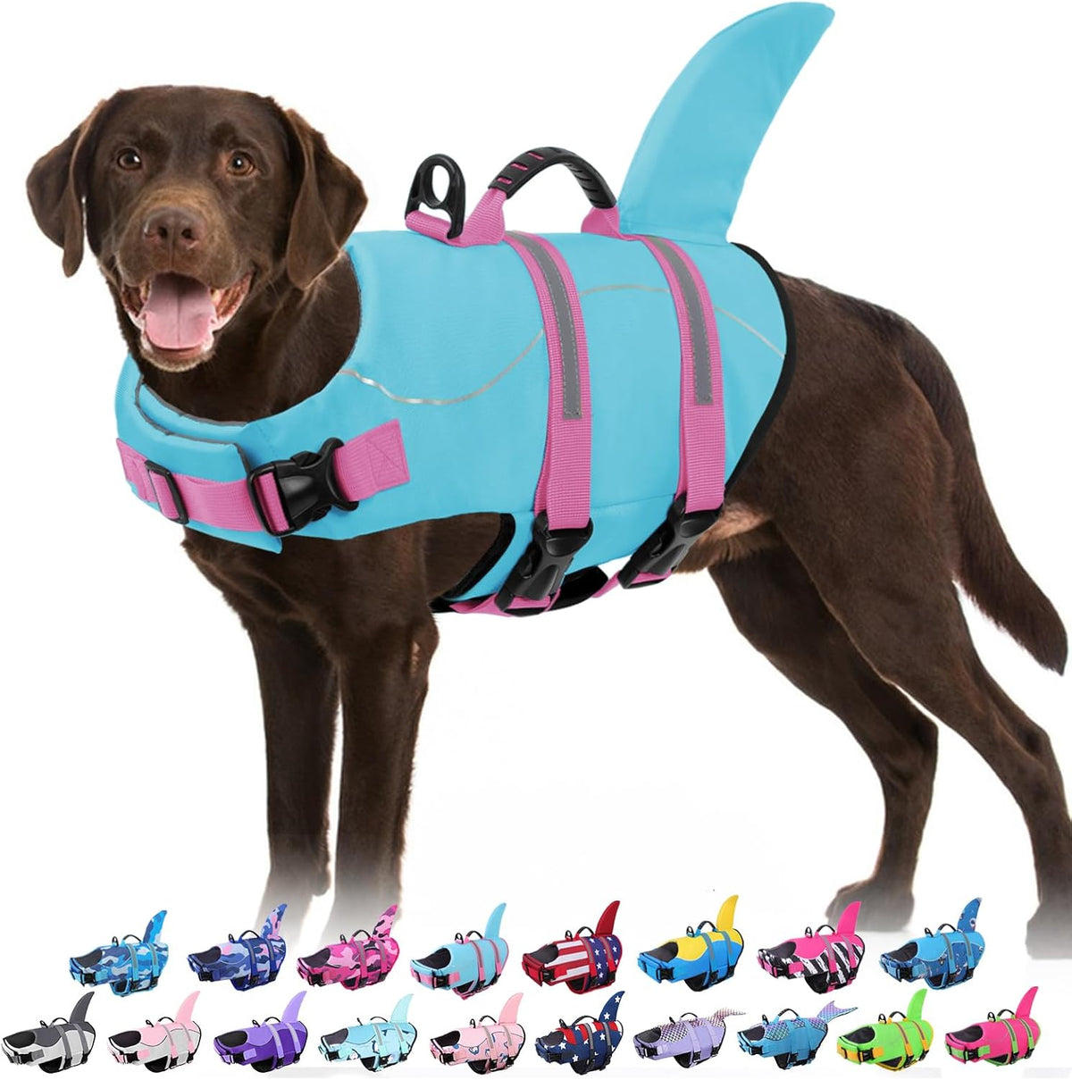 Dog Life Jacket - Shark Safety Vest for Swimming & Boating