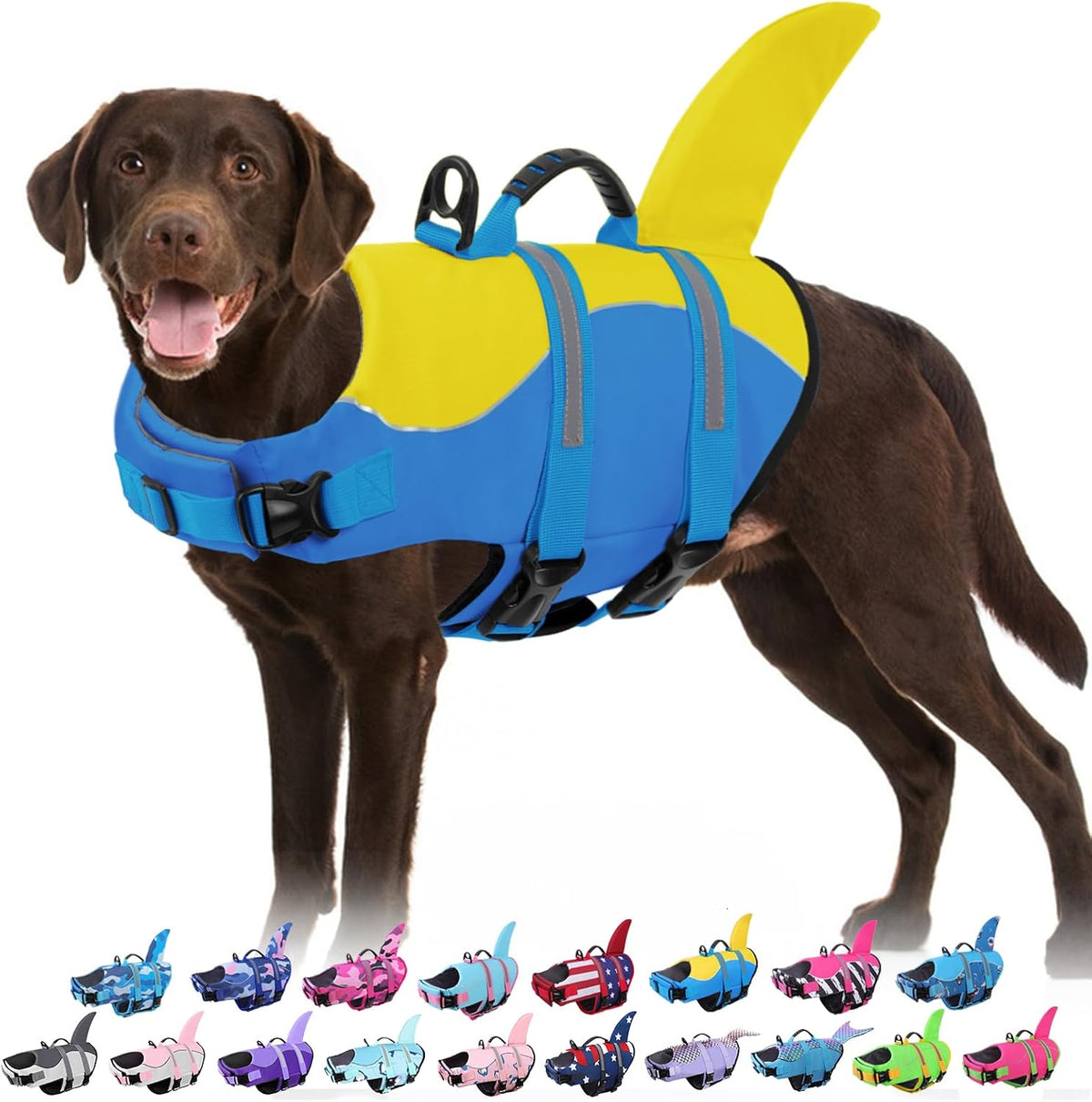 Dog Life Jacket - Shark Safety Vest for Swimming & Boating