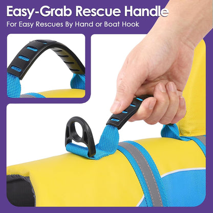 Dog Life Jacket - Shark Safety Vest for Swimming & Boating