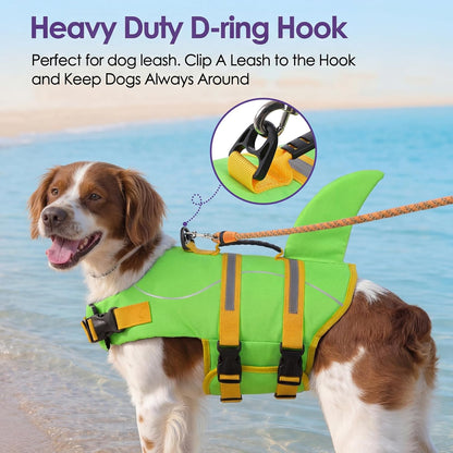 Dog Life Jacket - Shark Safety Vest for Swimming & Boating