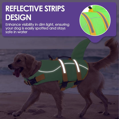 Dog Life Jacket - Shark Safety Vest for Swimming & Boating