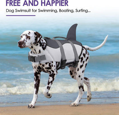 Dog Life Jacket - Shark Safety Vest for Swimming & Boating