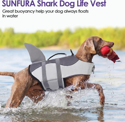Dog Life Jacket - Shark Safety Vest for Swimming & Boating