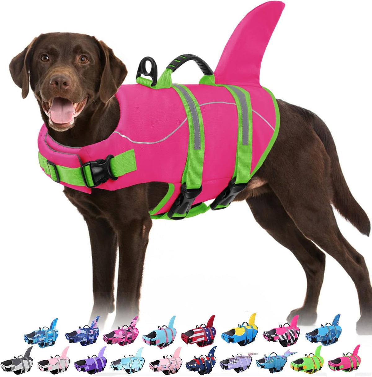 Dog Life Jacket - Shark Safety Vest for Swimming & Boating