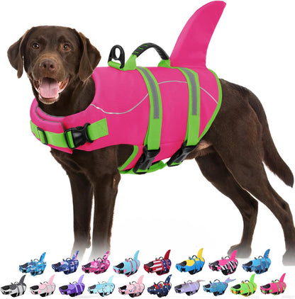 Dog Life Jacket - Shark Safety Vest for Swimming & Boating