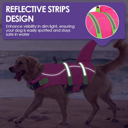 Dog Life Jacket - Shark Safety Vest for Swimming & Boating