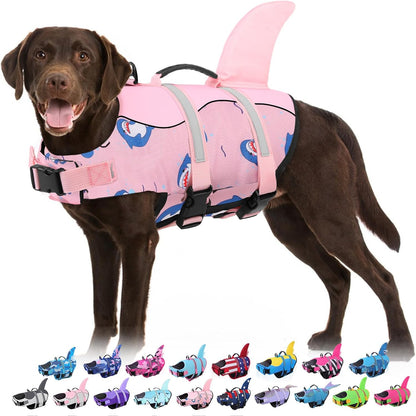 Dog Life Jacket - Shark Safety Vest for Swimming & Boating