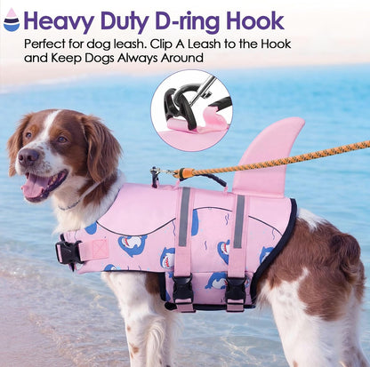 Dog Life Jacket - Shark Safety Vest for Swimming & Boating