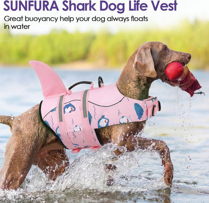 Dog Life Jacket - Shark Safety Vest for Swimming & Boating