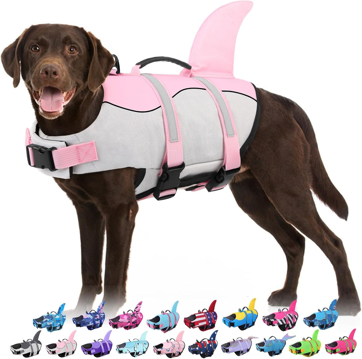 Dog Life Jacket - Shark Safety Vest for Swimming & Boating