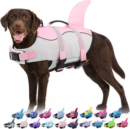 Dog Life Jacket - Shark Safety Vest for Swimming & Boating