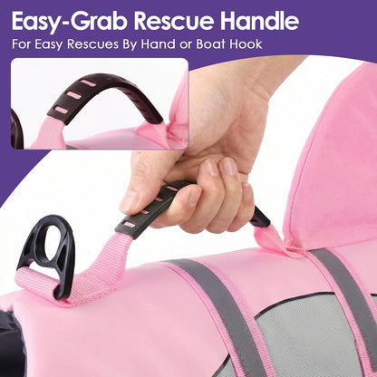 Dog Life Jacket - Shark Safety Vest for Swimming & Boating